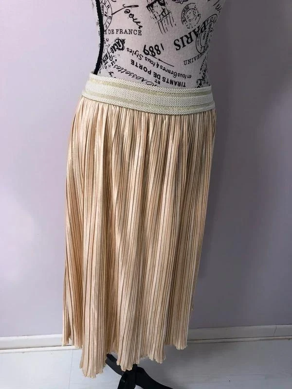 💛 Gold pleated skirt – Majolica – Size S – Very good condition – photo 6